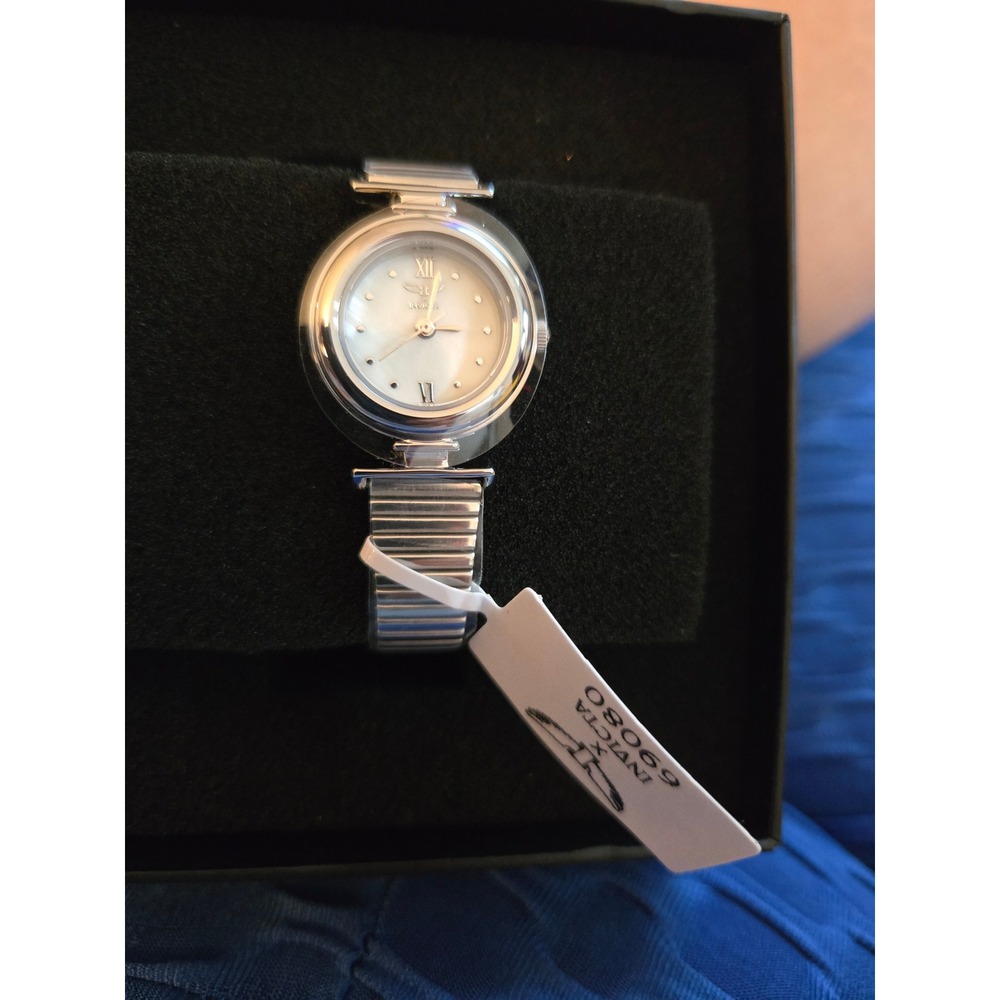 Invicta x Luciani 08069 Womens Silver Tone Mother of Pearl Dial Expansion Watch